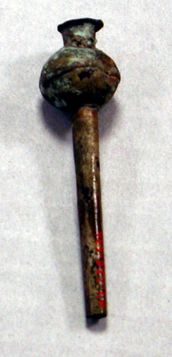 Hammered Silver Miniature Scepter, Copper (?) (hammered), gilt, Peru; north coast (?) 