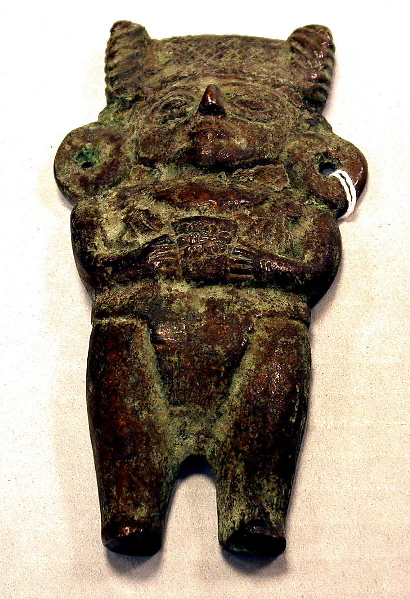 Cast Bronze Figure Ornament, Bronze (cast), Peruvian 