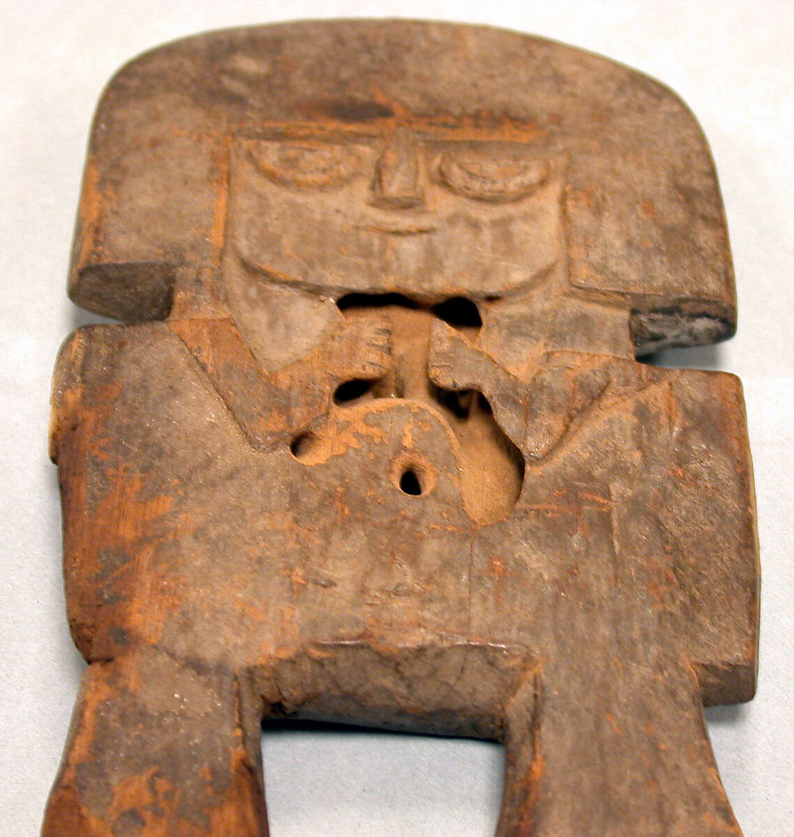 Double-sided Wooden Figure Carving, Wood, Peru; north or central coast (?)