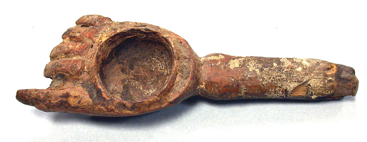 Wooden Vessel in the Shape of a Hand, Wood, pigment, Peruvian 