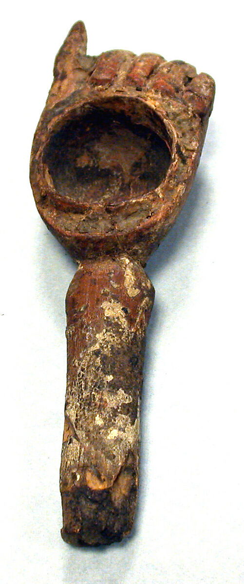 Wooden Vessel in the Shape of a Hand, Wood, pigment, Peruvian