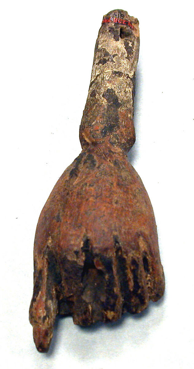 Wooden Vessel in the Shape of a Hand, Wood, pigment, Peruvian