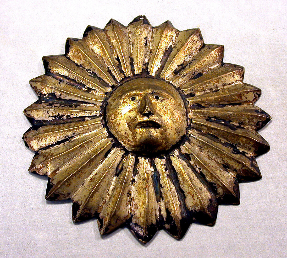 Sun Disk, Silver (hammered), gilt, Colonial 