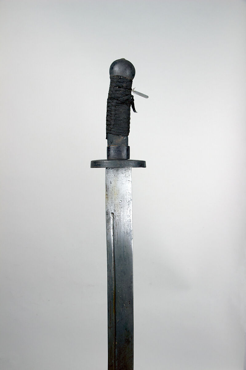 Sword with Scabbard, Steel, iron, leather, Chinese