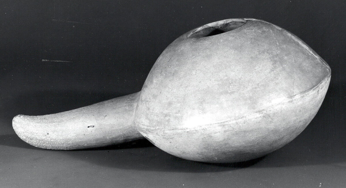 Vessel with Handle, Ceramic, slip, pigment, Moche