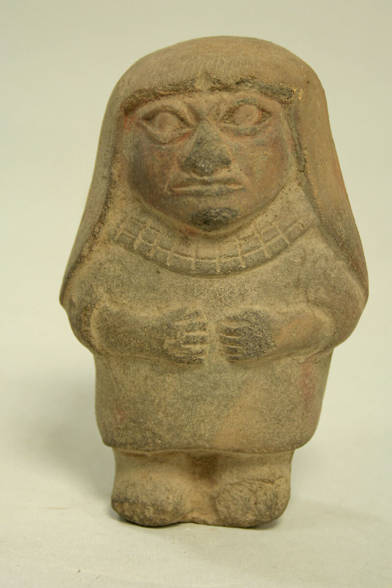 Standing Ceramic Figure, Ceramic, pigment, Moche 