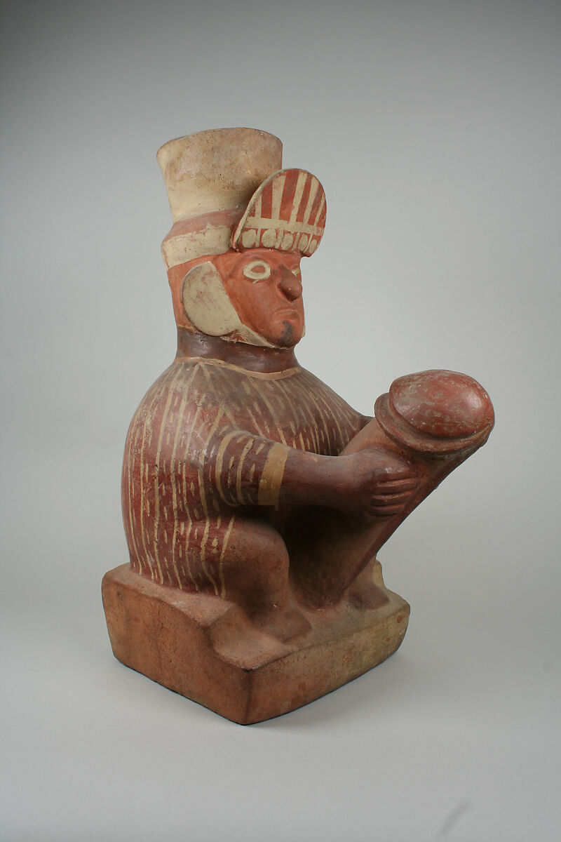 Stirrup Spout Bottle with Phallic Figure, Moche