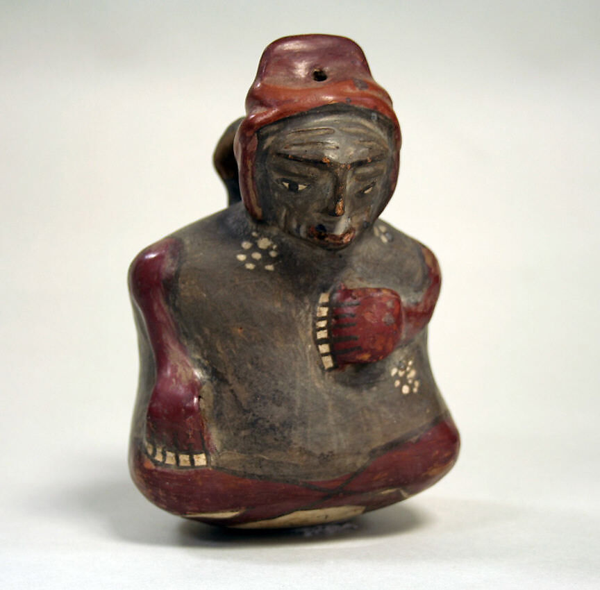 Figure Bottle, Ceramic, pigment, Nasca (?) 
