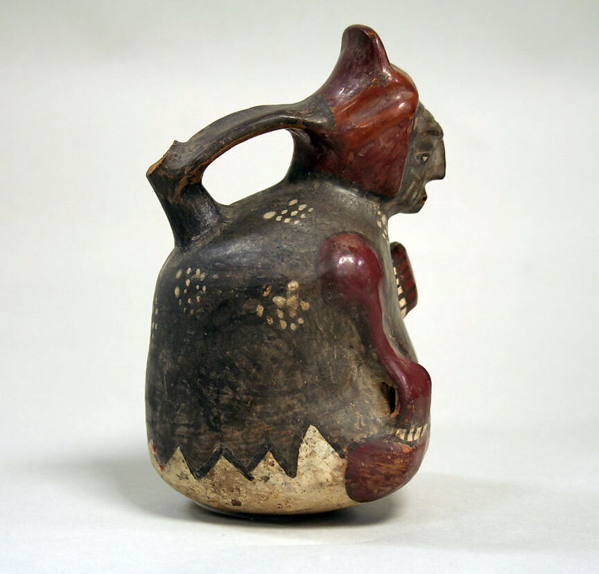Figure Bottle, Ceramic, pigment, Nasca (?)