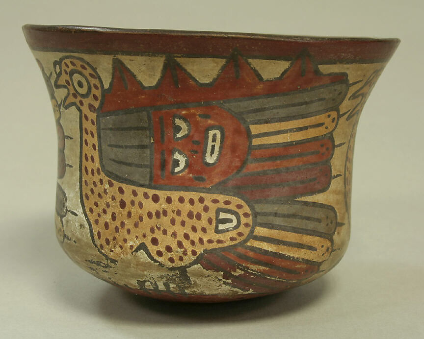 Painted Bowl with Birds, Ceramic, pigment, Nasca