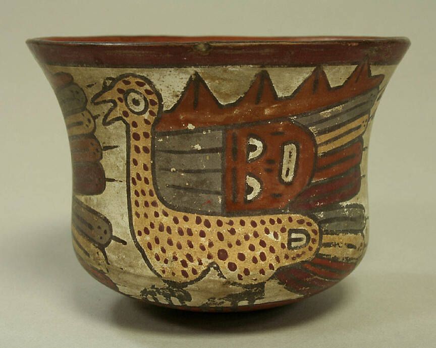 Painted Bowl with Birds, Ceramic, pigment, Nasca 