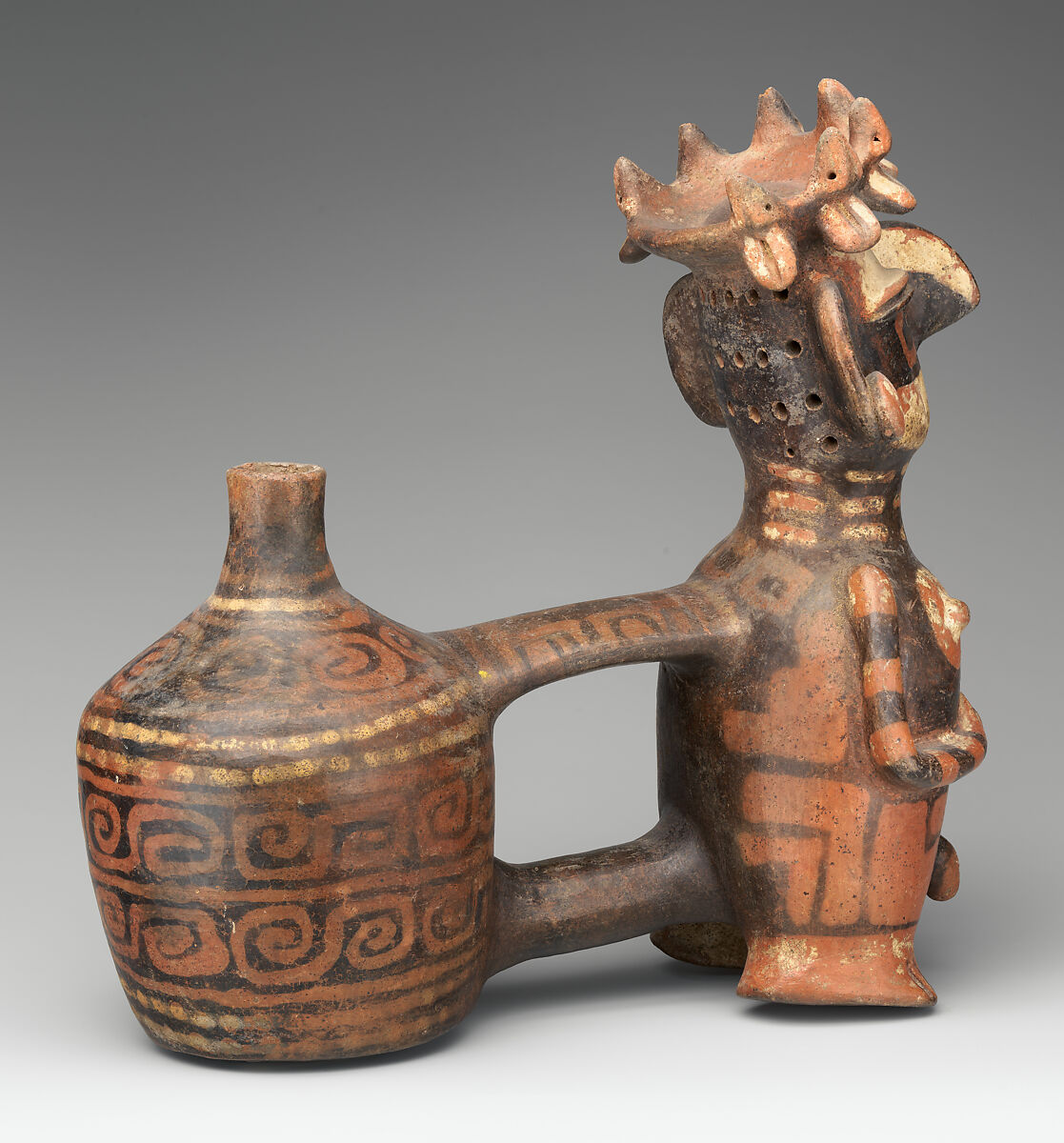 Figure Vessel, Ceramic, pigment, Vicús
