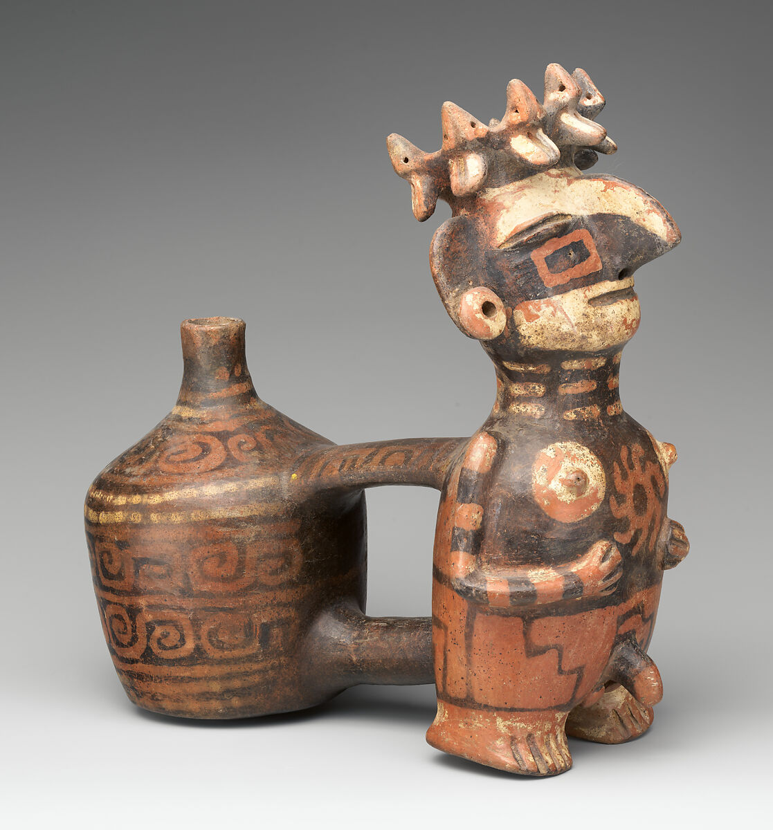 Figure Vessel, Ceramic, pigment, Vicús