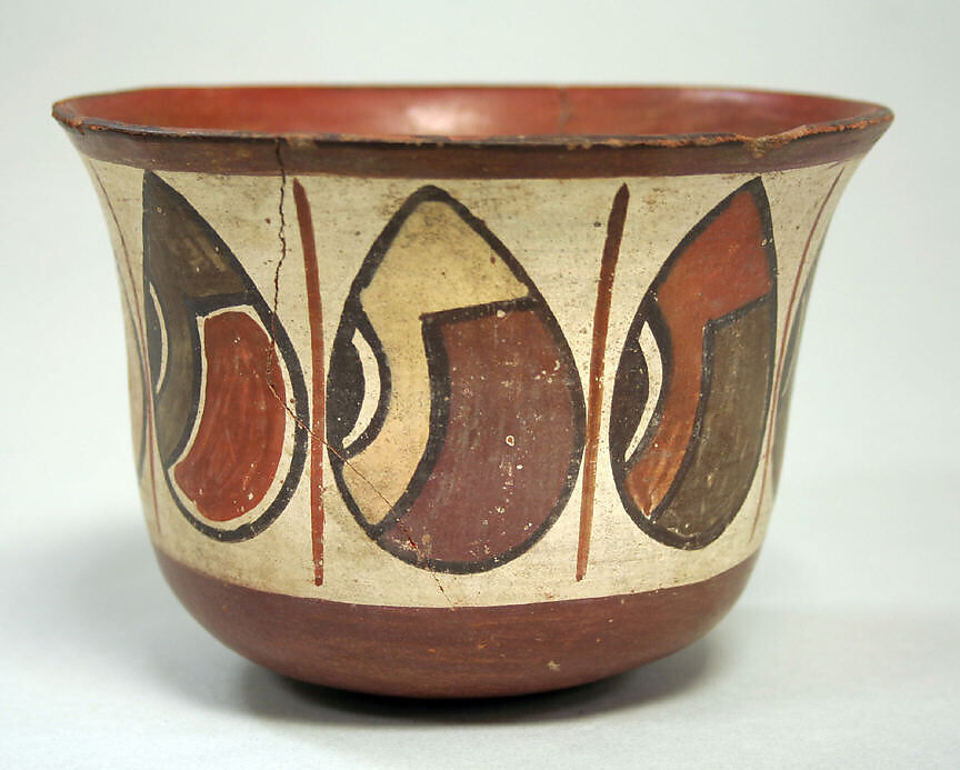 Painted Bowl with Beans, Ceramic, pigment, Nasca 