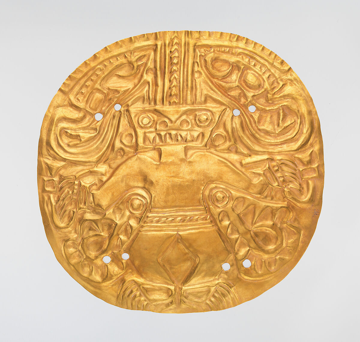 Plaque with Masked Figure, Gold, Coclé (Macaracas) 