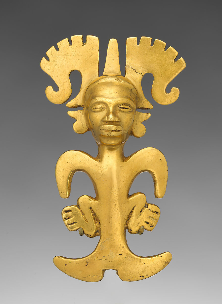 Figure pendant, International or Initial Style artist(s), Gold, International Style