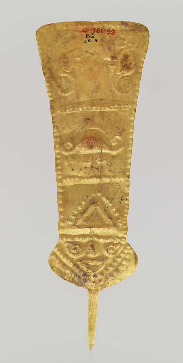 Plume, Lambayeque (Sicán) artist(s), Gold, Lambayeque (Sicán)