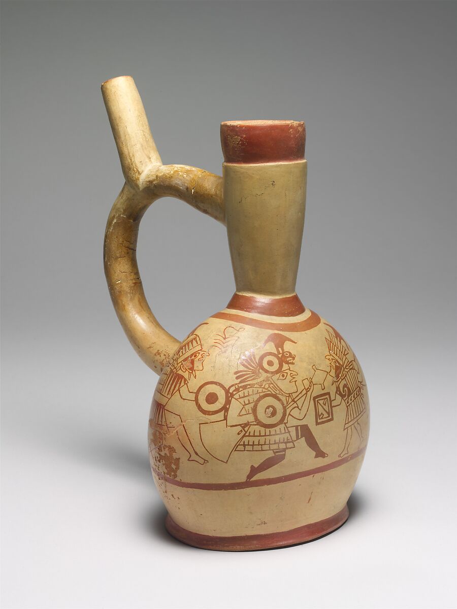 Warrior Bottle, Ceramic, Moche