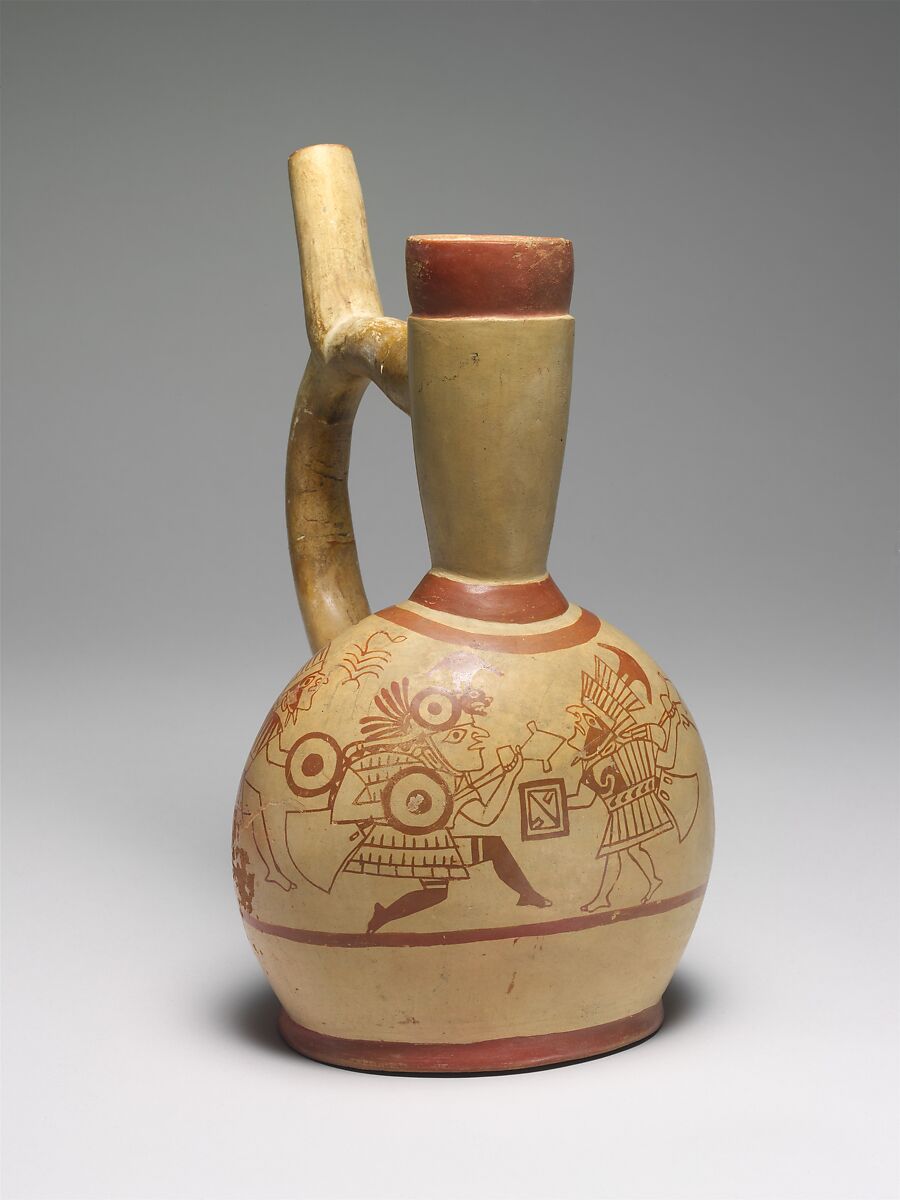 Warrior Bottle, Ceramic, Moche 