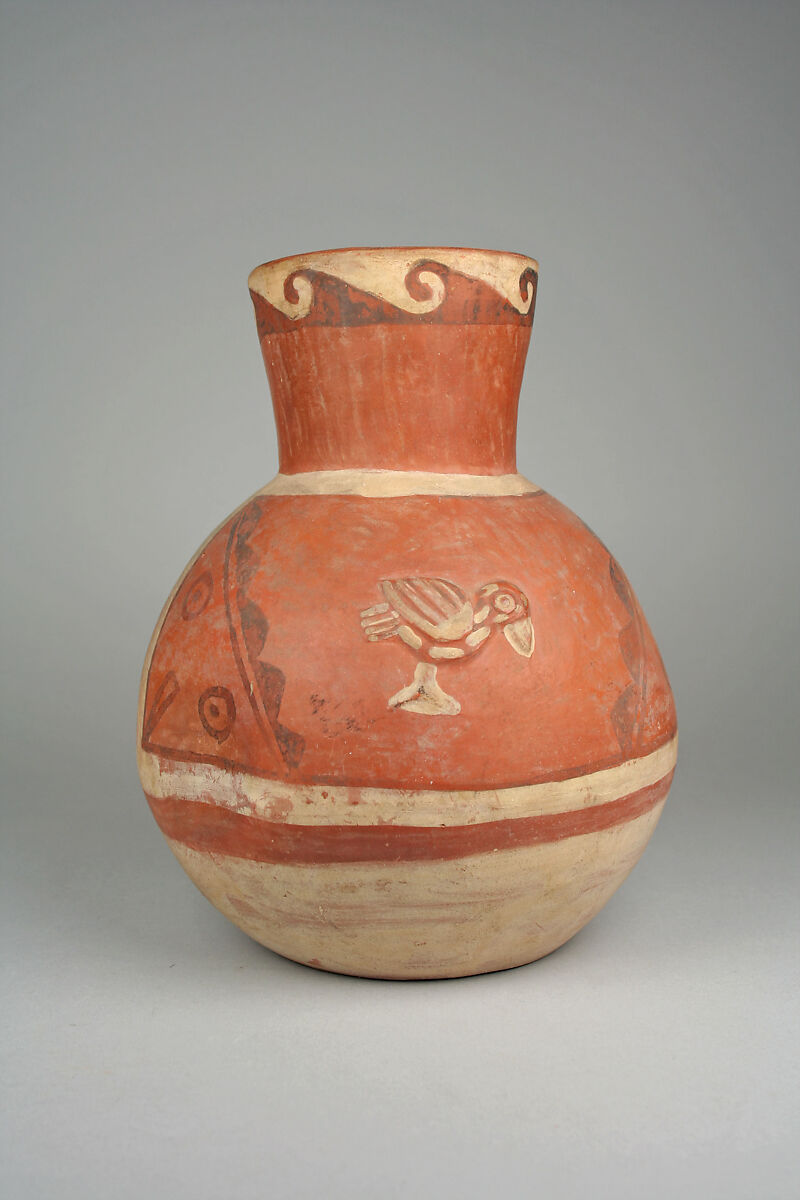 Bottle, Ceramic, pigment, Moche 