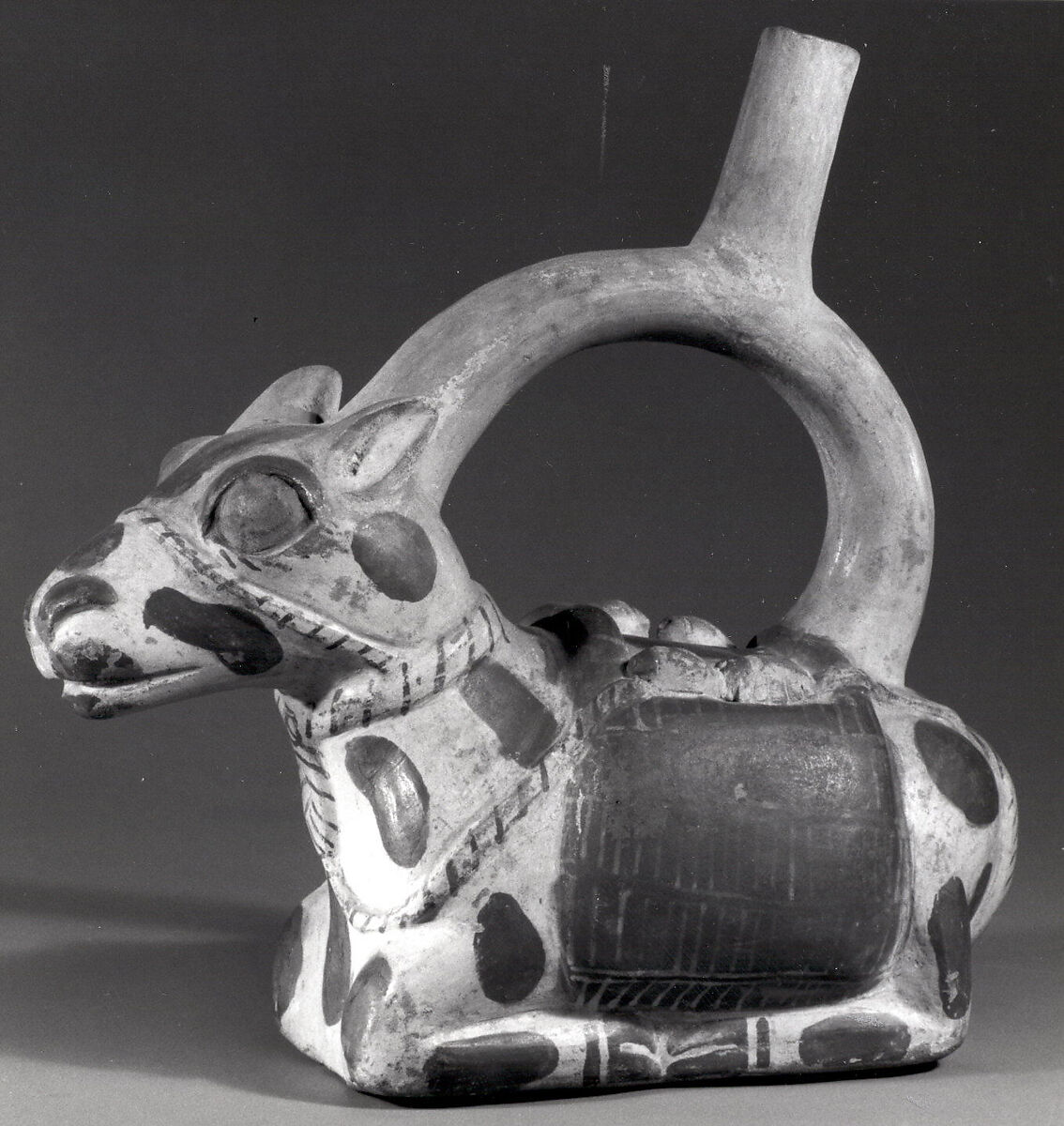 Llama Bottle, Ceramic, Moche