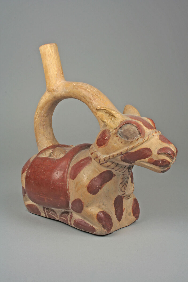 Llama Bottle, Ceramic, Moche 