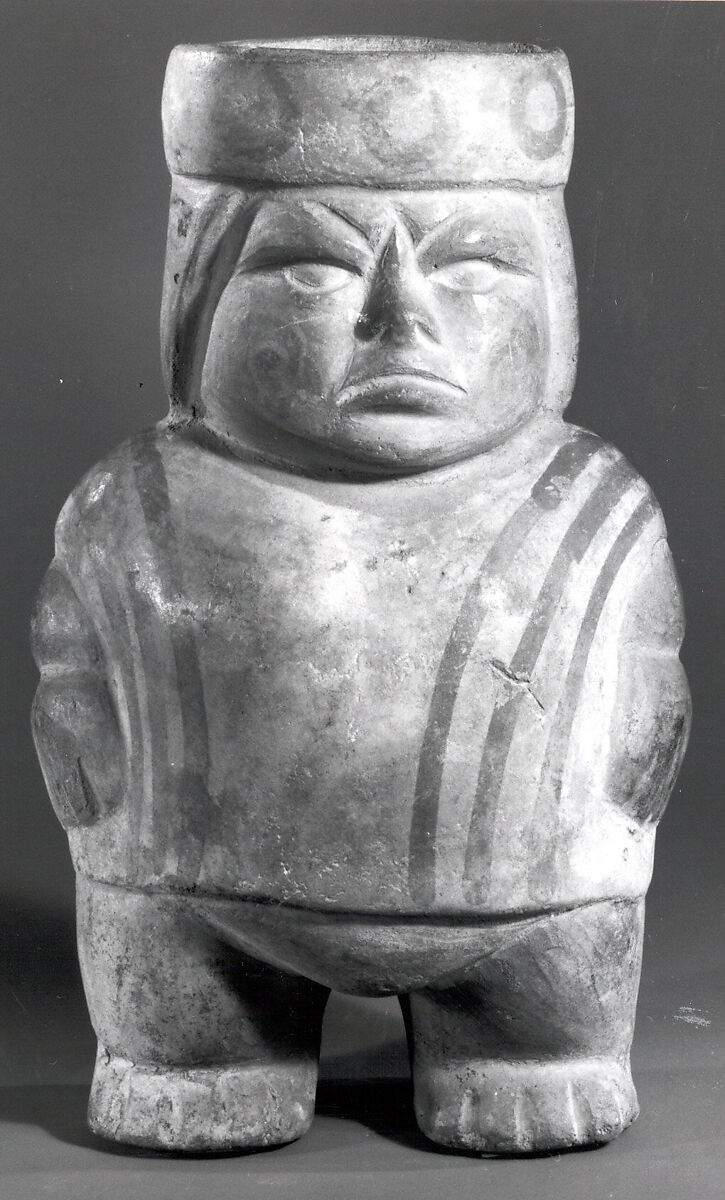 Jar, Fat Figure, Ceramic, pigment, Moche