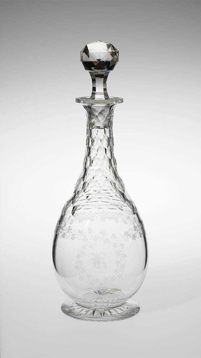 Decanter, Boston &amp; Sandwich Glass Company (American, 1825–1888, Sandwich, Massachusetts), Blown glass, American 