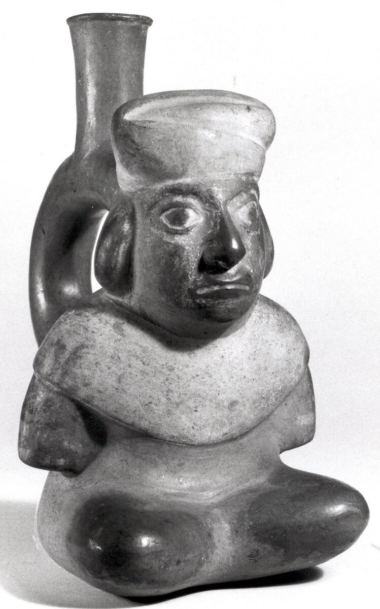 Bottle, Prisoner, Ceramic, pigment, Moche