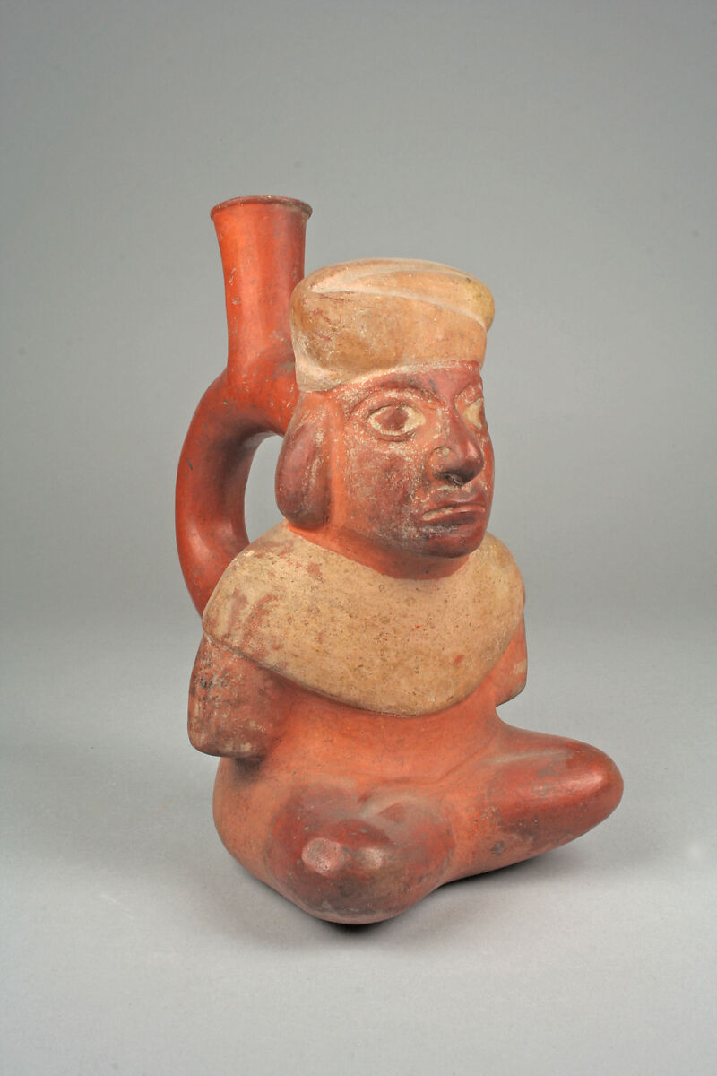 Bottle, Prisoner, Ceramic, pigment, Moche 