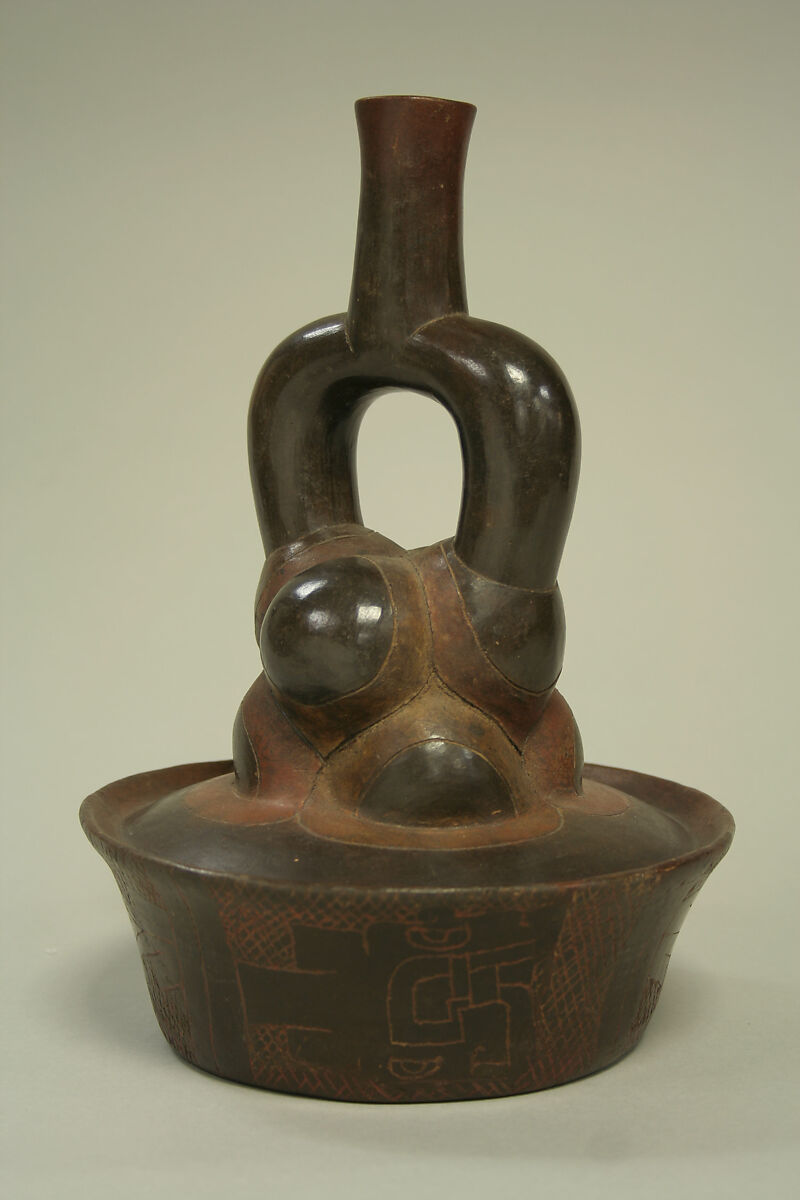 Stirrup Spout Bottle: Fruit, Ceramic, Cupisnique