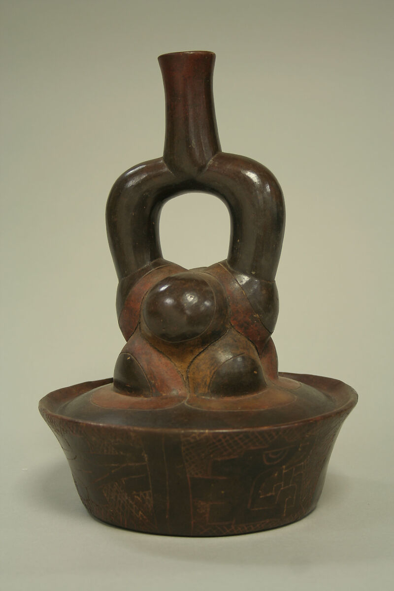 Stirrup Spout Bottle: Fruit, Ceramic, Cupisnique 