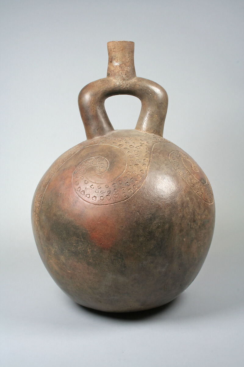 Stirrup Spout Bottle, Ceramic, Cupisnique 