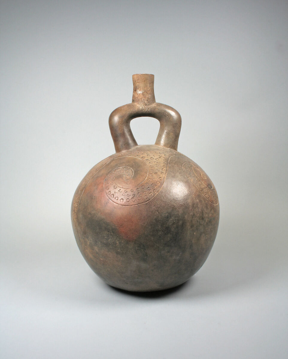 Stirrup Spout Bottle, Ceramic, Cupisnique