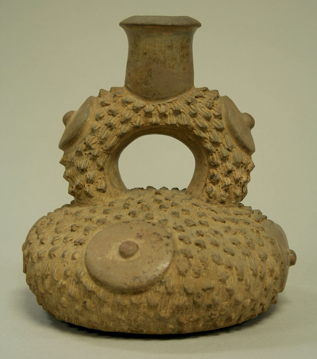 Stirrup Spout Bottle, Ceramic, Cupisnique 