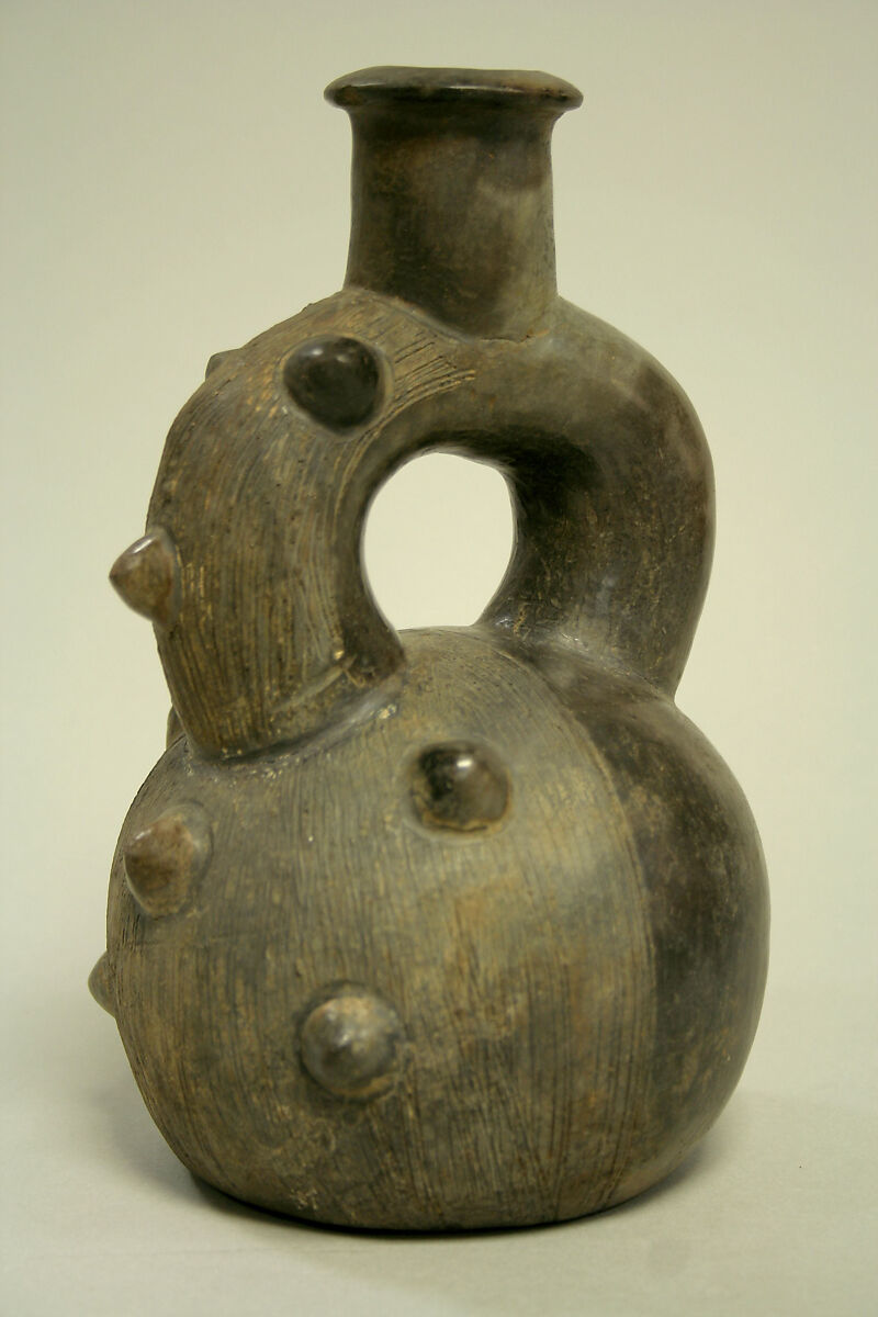 Stirrup-Spout Bottle, Ceramic, Cupisnique 