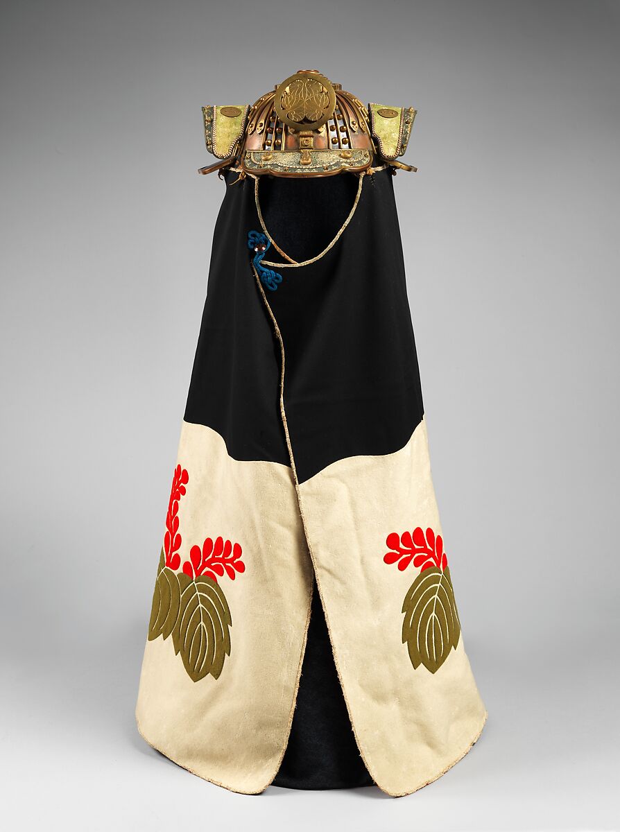 Fireman's Helmet (Kajikabuto) for a Daimyo, Gilt copper, leather, felt, silk, lacquer, Japanese