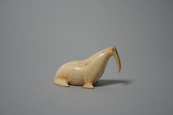 Ivory Walrus, Annawakalook, Ivory, ink, Inuit 