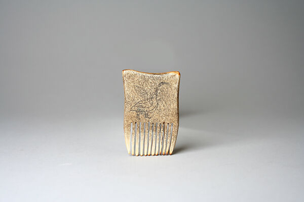 Caribou Antler Horn Comb, Horn (Caribou antler), pigment, Inuit