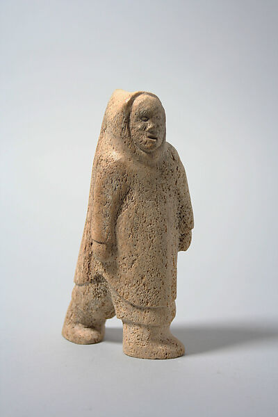 Whalebone Figure in Parka, Kakasilik, Whalebone, ivory, Inuit 