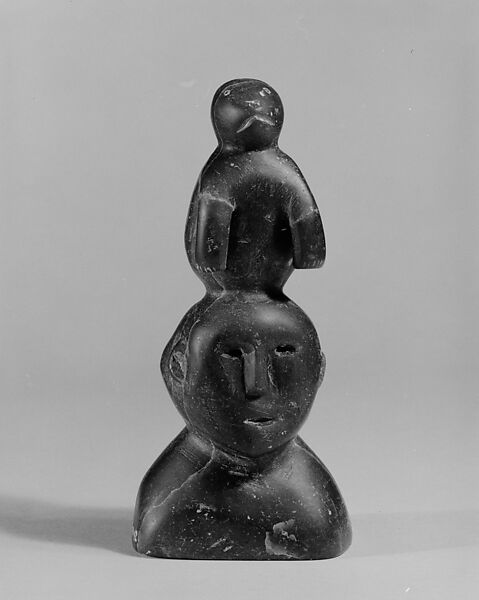 Stone Head and Seal Totem, Old Willya, Stone, Inuit 