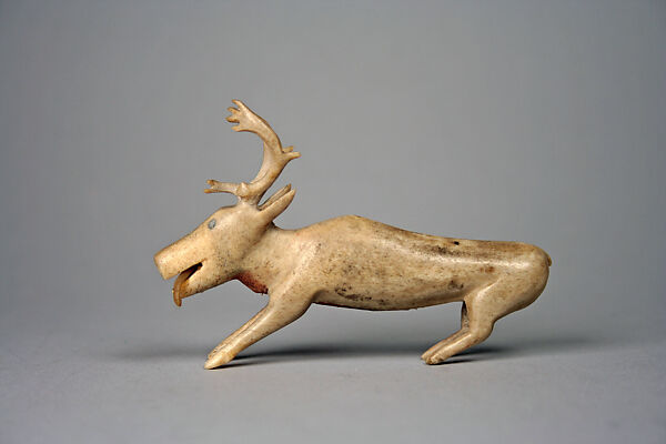Antler Horn Caribou Figure, Horn (antler), pigment, Inuit 