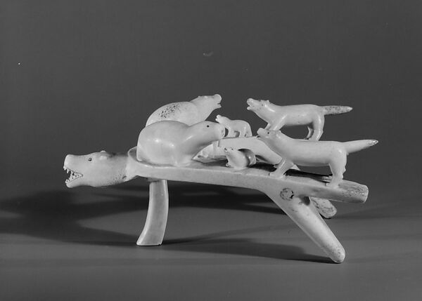 Walrusbone Animals on Table, Saggiak, Ivory (walrus), Inuit