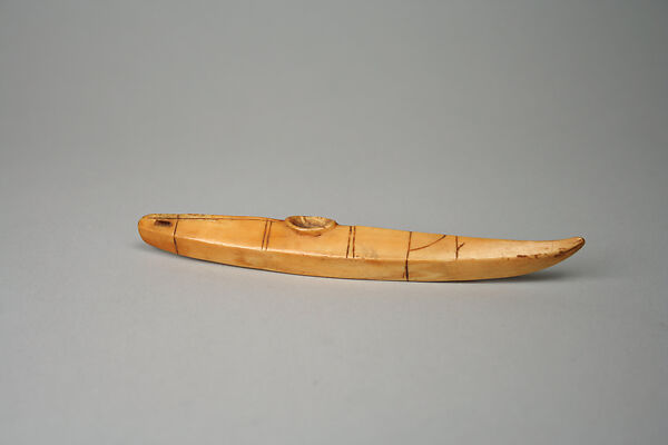Walrus Ivory Kayak Model, Ivory (walrus), Inuit 