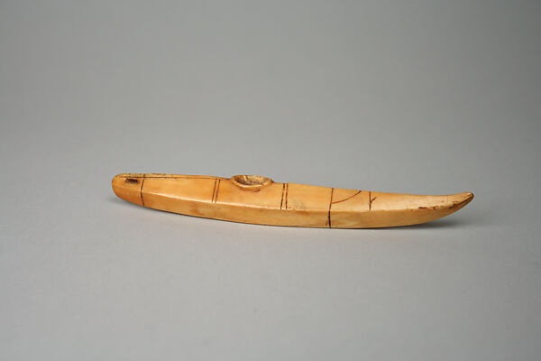 エスキモーアート　イヌイット　カヤック　アラスカ Walrus Ivory Kayak Model - Inuit - The Metropolitan Museum of Art