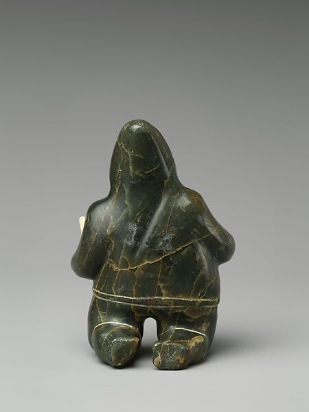 Stone Male in Parka, Naomialuk, Stone, ivory, pigment, Inuit