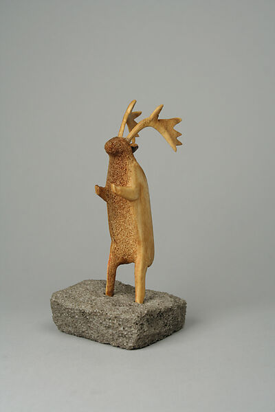 Antler Horn Caribou Figure, Boonala, Bone, antler, stone, Inuit 