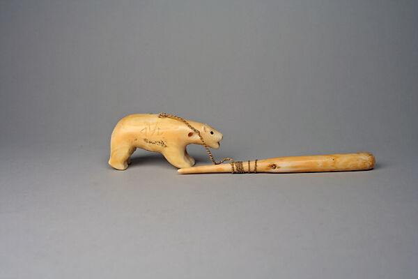 Ivory Ajakak Game Pieces, Ivory, caribou sinew, Inuit 