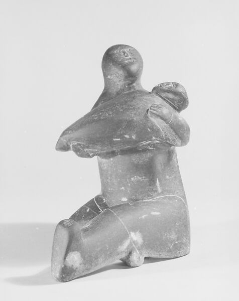 Stone Woman and Seal, Niviaksiak, Stone, Inuit