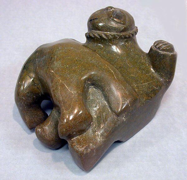 Stone Bear and Man, Temela, Stone, Inuit 